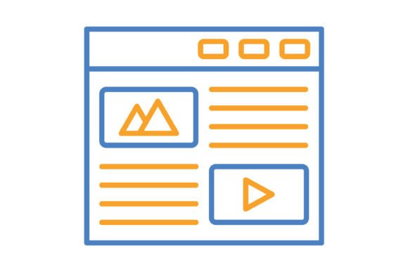 Blog Blue & Orange Line Icon: Your Go-To Design Asset