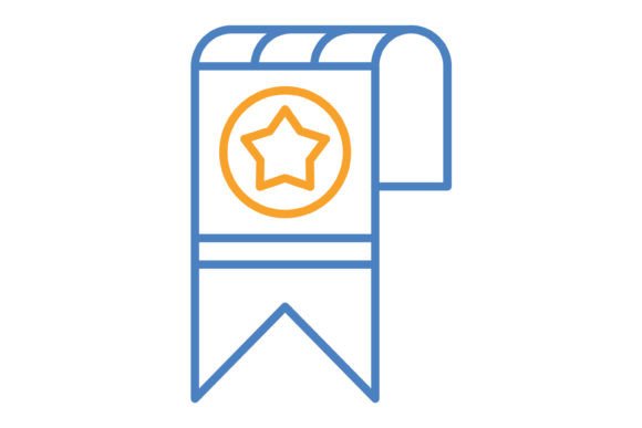 Bookmark Blue & Orange Line Icon: A Modern Icon for Every Project