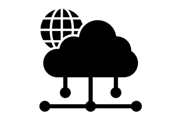 Cloud Network Glyph Icon: A Digital Asset for Modern Projects