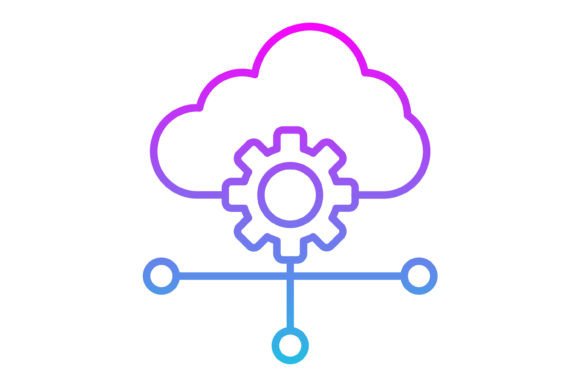 Cloud Settings Line Gradient Icon: A Modern Design Asset