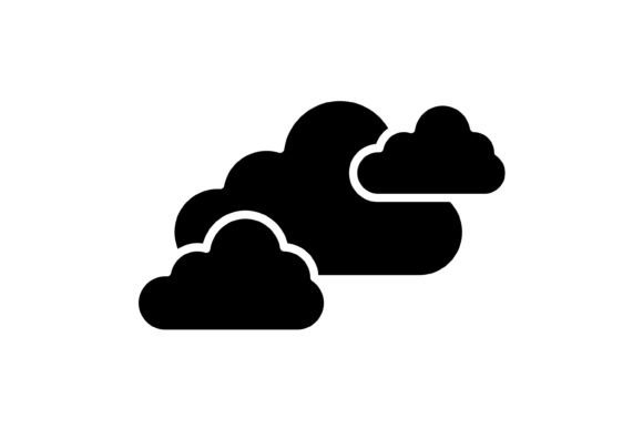 Clouds Glyph Icon: A Clean, Versatile Design Asset