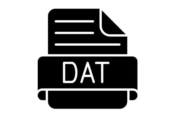 Dat File Glyph Icon: A Versatile Vector Asset for Modern Design