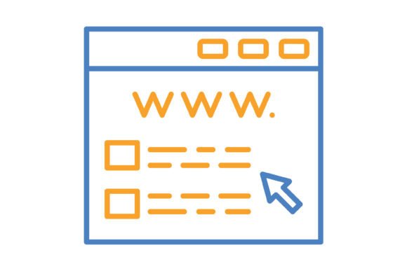 Domain Blue & Orange Line Icon: A Modern Asset for Digital Design