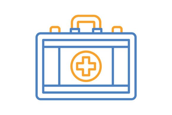 First Aid Kit Blue & Orange Line Icon: A Design Asset for Every Creator