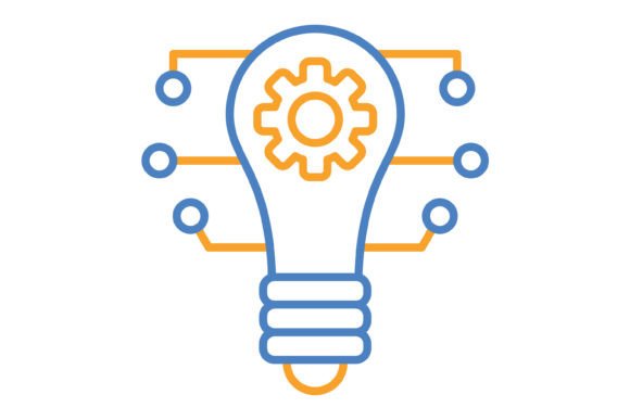 Innovation Blue & Orange Line Icon: A Designer's Toolkit