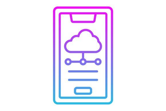 Mobile Cloud Line Gradient Icon: A Versatile Design Asset
