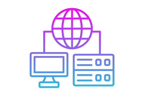 Network Server Line Gradient Icon: A Modern Visual Asset