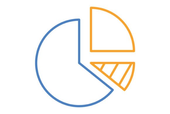 Pie Chart Blue & Orange Line Icon: Visualizing Data with Style