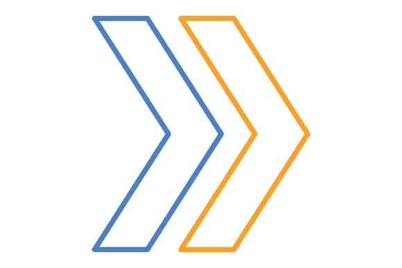 Right Chevron Blue & Orange Line Icon: A Guide to Its Use in Design