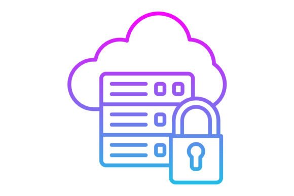 Secure Server Line Gradient Icon: A Modern Design Asset