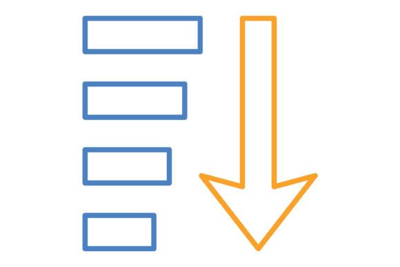Sort Descending Blue & Orange Line Icon: A Modern Design Essential