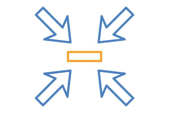 Streamline Your Interface: The Shrink Blue & Orange Line Icon