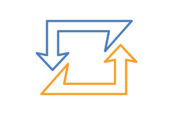 Sync Blue & Orange Line Icon: Your All-in-One Design Asset