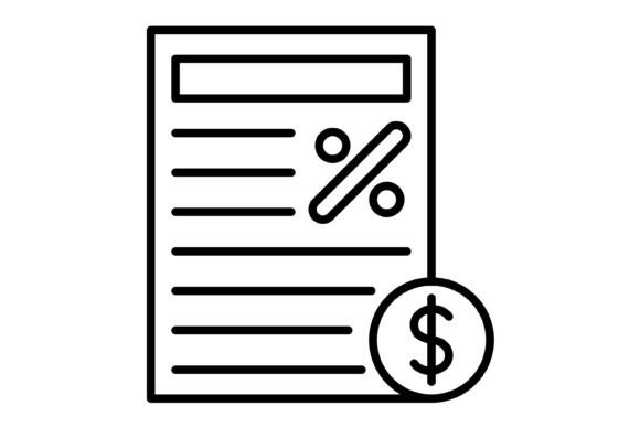 Taxation Outline Icon: A Modern Asset for Professional Design